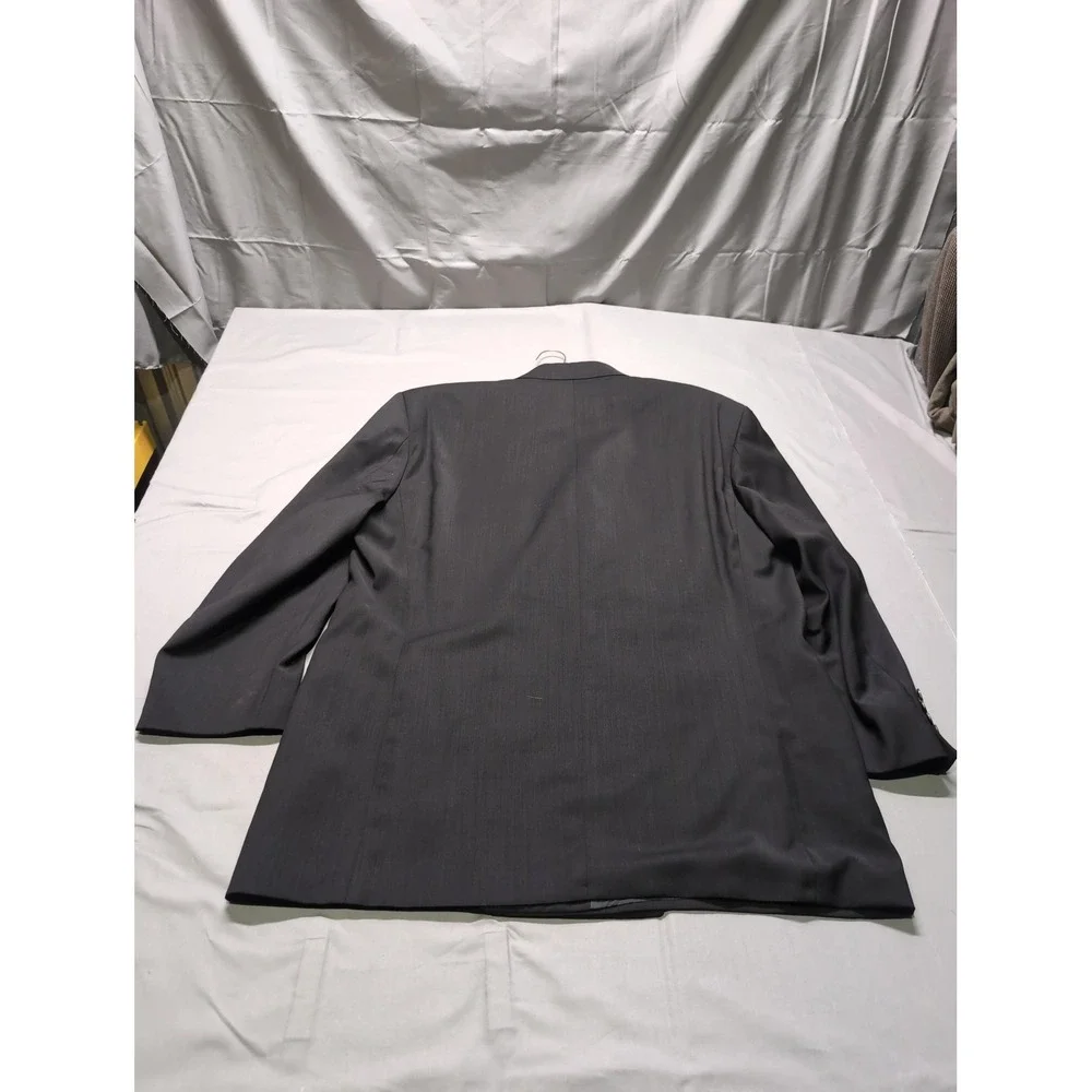 RBM Blazer Mens 43R Black Double Breasted Pure Wool Suit Jacket Made Canada